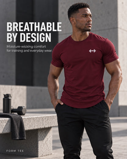Form Tee active comfort — promotional image illustrating breathable, moisture-wicking wear.